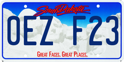 SD license plate 0EZF23