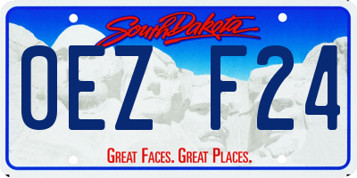 SD license plate 0EZF24