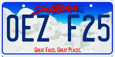 SD license plate 0EZF25