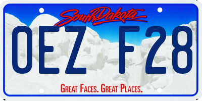 SD license plate 0EZF28