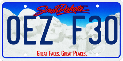 SD license plate 0EZF30