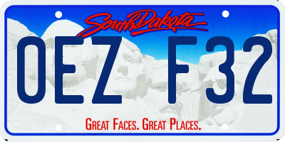 SD license plate 0EZF32