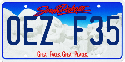 SD license plate 0EZF35