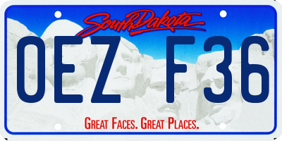 SD license plate 0EZF36
