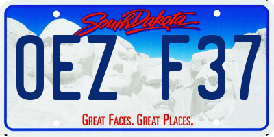 SD license plate 0EZF37