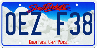 SD license plate 0EZF38
