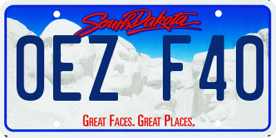 SD license plate 0EZF40