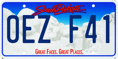 SD license plate 0EZF41