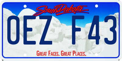 SD license plate 0EZF43