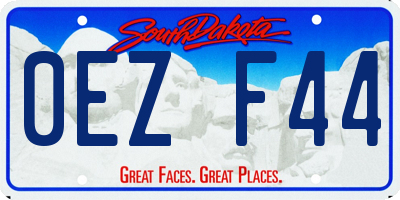 SD license plate 0EZF44