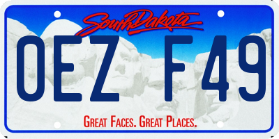 SD license plate 0EZF49