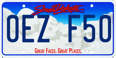 SD license plate 0EZF50