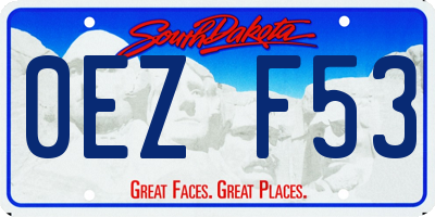 SD license plate 0EZF53