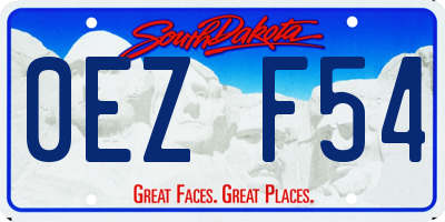 SD license plate 0EZF54
