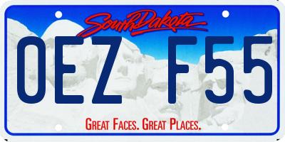 SD license plate 0EZF55