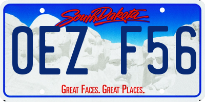SD license plate 0EZF56