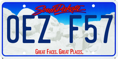 SD license plate 0EZF57