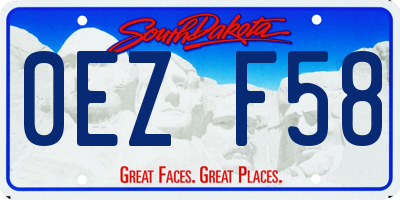 SD license plate 0EZF58