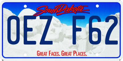 SD license plate 0EZF62