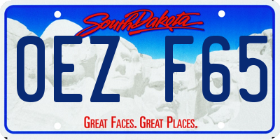 SD license plate 0EZF65
