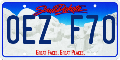 SD license plate 0EZF70