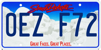 SD license plate 0EZF72