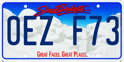 SD license plate 0EZF73
