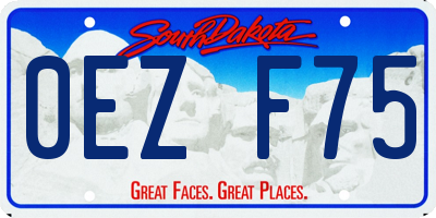 SD license plate 0EZF75