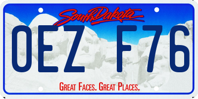 SD license plate 0EZF76