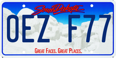 SD license plate 0EZF77