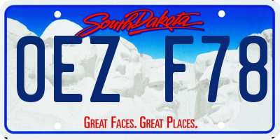 SD license plate 0EZF78