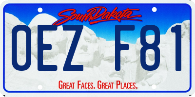 SD license plate 0EZF81
