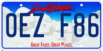 SD license plate 0EZF86