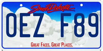 SD license plate 0EZF89