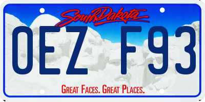 SD license plate 0EZF93