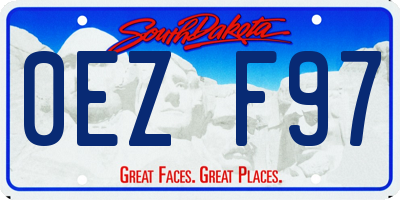 SD license plate 0EZF97