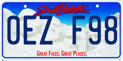 SD license plate 0EZF98