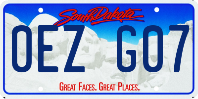 SD license plate 0EZG07