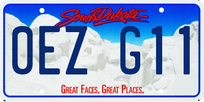 SD license plate 0EZG11