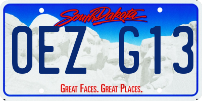 SD license plate 0EZG13