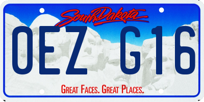 SD license plate 0EZG16