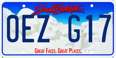 SD license plate 0EZG17