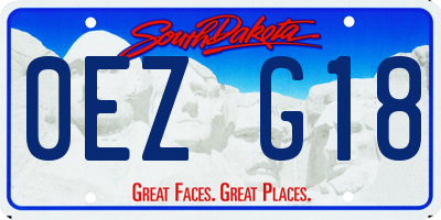 SD license plate 0EZG18