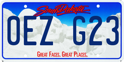 SD license plate 0EZG23