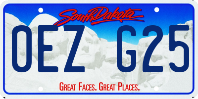 SD license plate 0EZG25