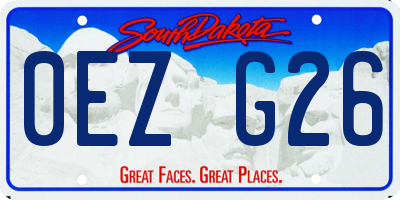 SD license plate 0EZG26