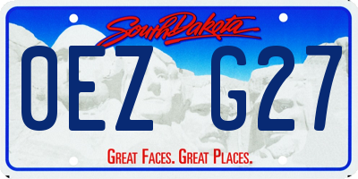 SD license plate 0EZG27