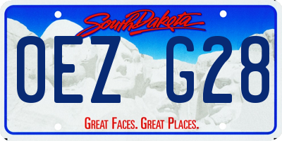 SD license plate 0EZG28