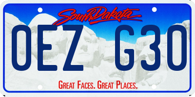 SD license plate 0EZG30