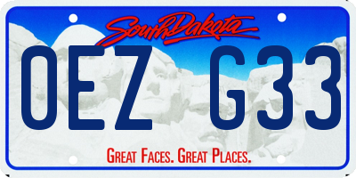 SD license plate 0EZG33